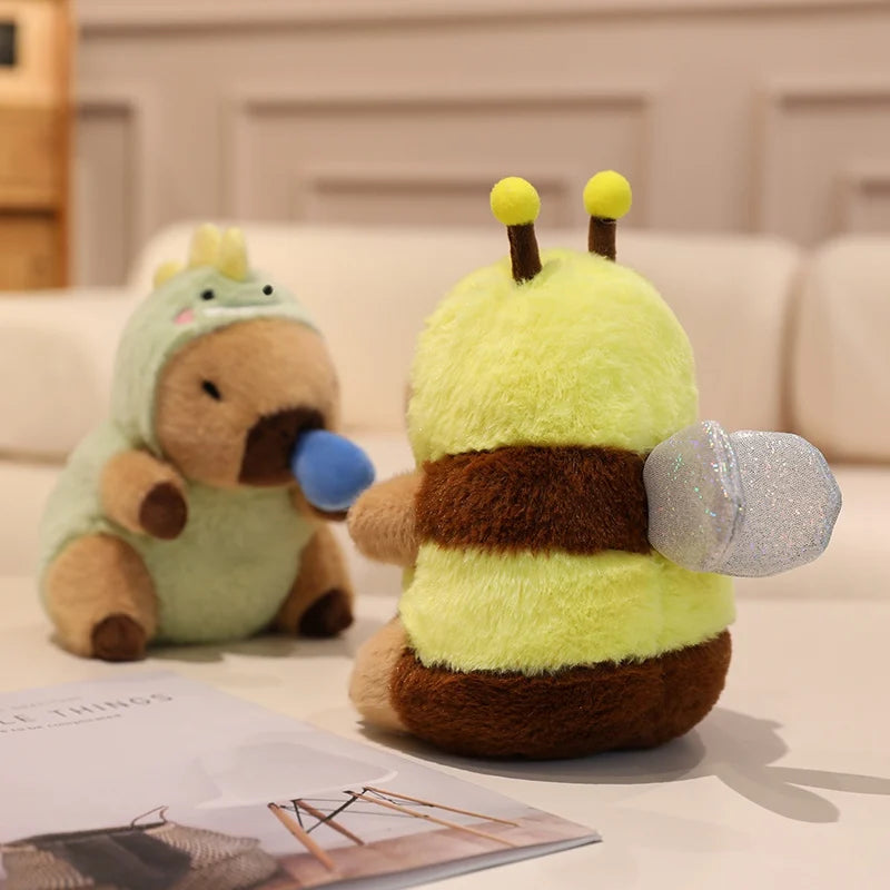 Green Dinosaur String-pull Capybara Plush 22CM