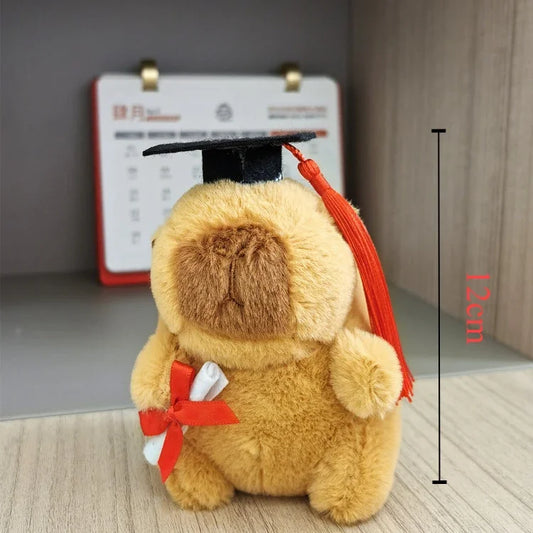 Graduation Capybara Plush Keychain Pendant 12CM