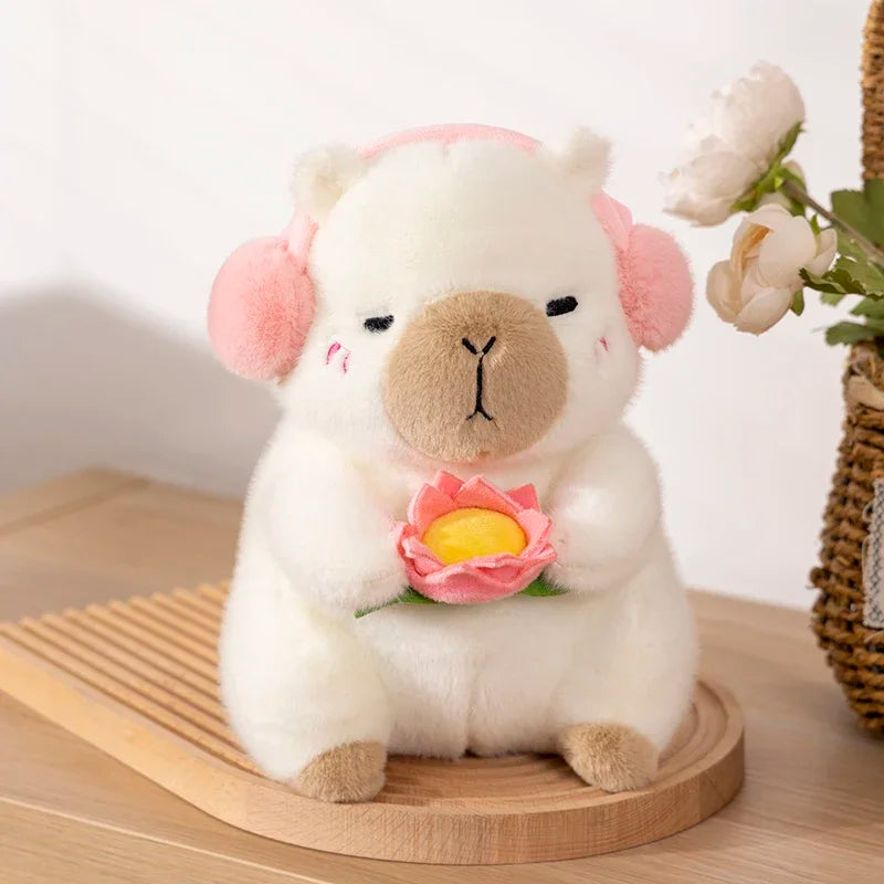 Headphone Lotus Capybara Plush White 25CM