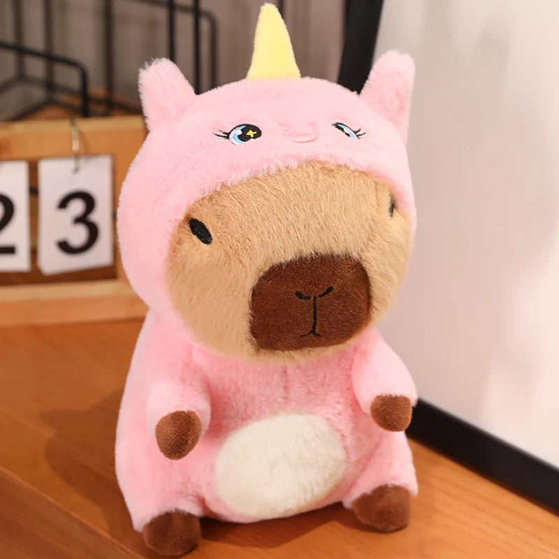 Cuddly Cartoon Dressed Capybara Plush Toys Lovely Capybara Cosplay Doggy Bunny Duck Unicorn Funny Toys for Children Home Decor