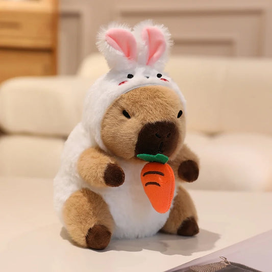 Bunny with Carrot String-pull Capybara Plush 22CM