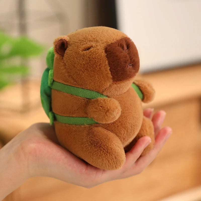 Capybara with Pikachu Hat Stitch Lucifer Cat Hat Plush Toy Creative Peluche Animals Capibara Plushies Doll Girl Bag Pendant Gift