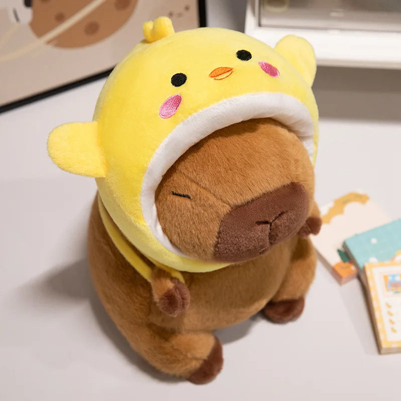 Cute Shark Head Backpack Plush Toy with Capybara Design Adorable Stuffed Doll Birthday and Holiday Gift for Kids or Friends