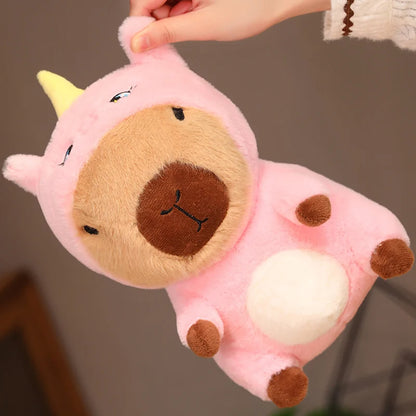 Cuddly Cartoon Dressed Capybara Plush Toys Lovely Capybara Cosplay Doggy Bunny Duck Unicorn Funny Toys for Children Home Decor