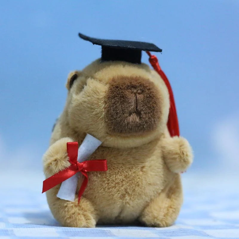 Graduation Capybara Plush Keychain Pendant 12CM