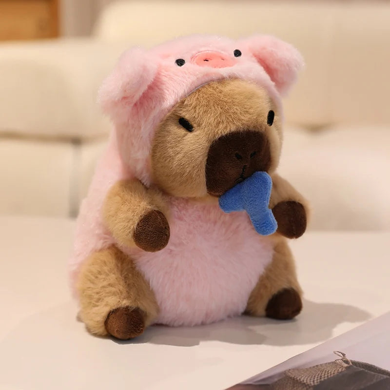 Pink Piggy String-pull Capybara Plush 22CM