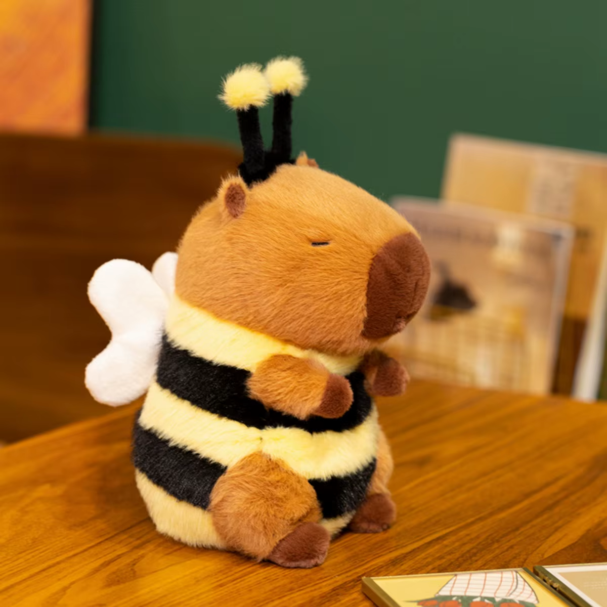 Kawaii Bee Capybara Plush Toy Simulation Bee Capybara Plush Doll Soft Stuffed Animal Toy for Kids Capybara Lovers Room Decor