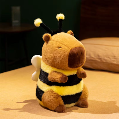 Kawaii Bee Capybara Plush Toy Simulation Bee Capybara Plush Doll Soft Stuffed Animal Toy for Kids Capybara Lovers Room Decor