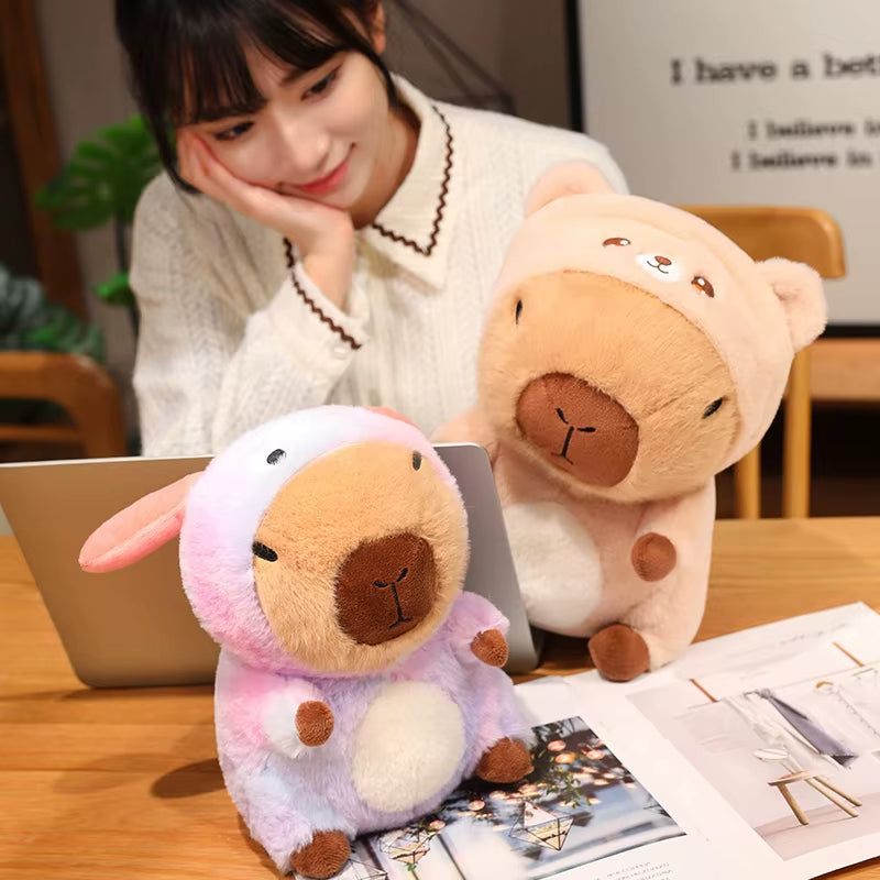 Cuddly Cartoon Dressed Capybara Plush Toys Lovely Capybara Cosplay Doggy Bunny Duck Unicorn Funny Toys for Children Home Decor