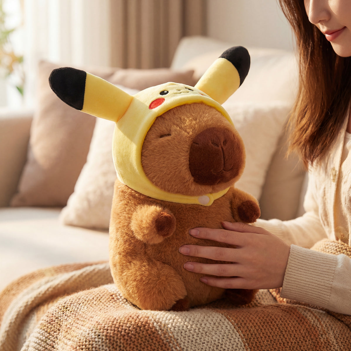 Pikachu Hat Capybara Plush 20CM