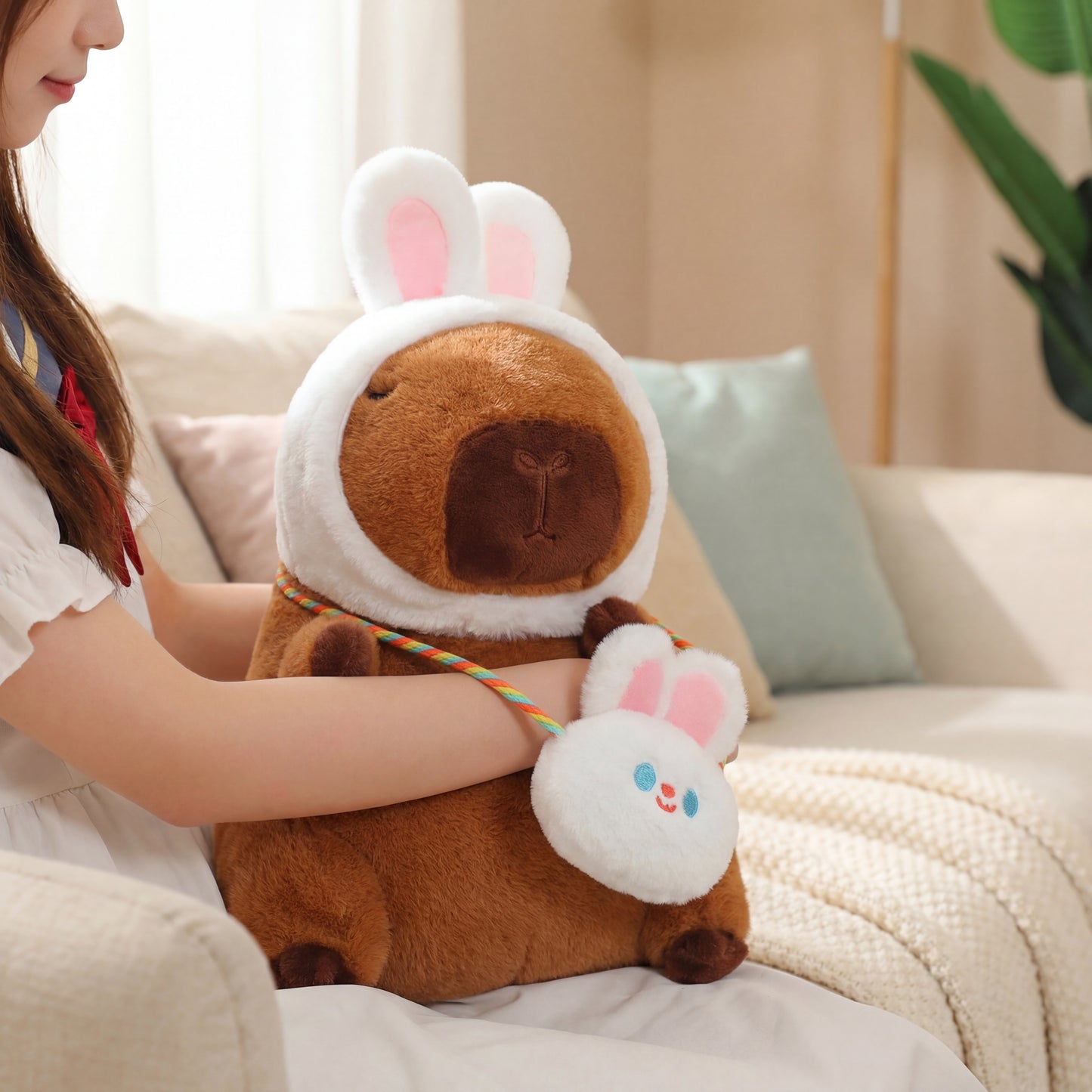 Bunny with Satchel Capybara Plush 25CM